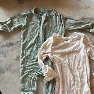 Kyte Baby 3-6 month onesie and footie in sage and white